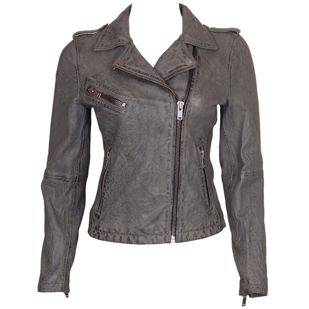 WOMEN'S BIKER LEATHER MOTORCYCLE JACKET